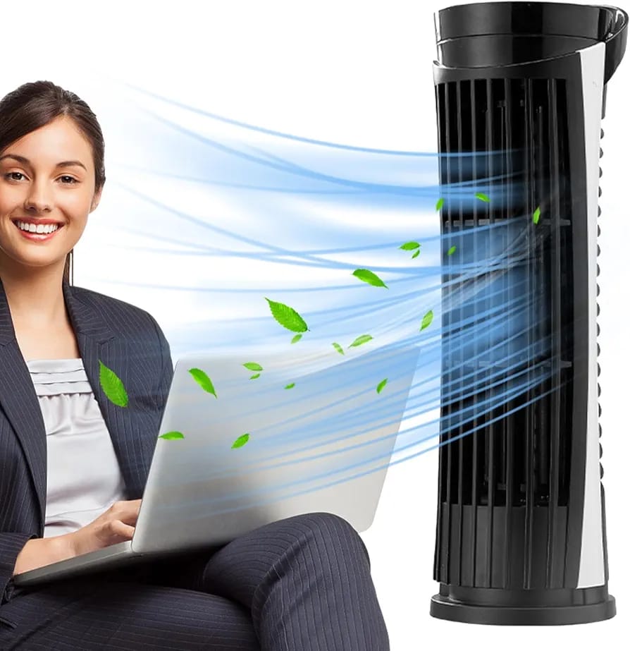 USB Desk Standing Cooling Fan, Electric Fan With LED Lights, Rechargeable Mini Tower Cooling Fan USB Desk Standing Cooling Fan, Electric Fan With LED Lights, Rechargeable Mini Tower Cooling Fan